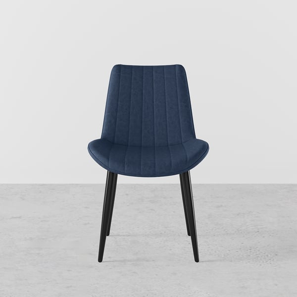 Modern Blue Dining Room Chairs PU Leather Upholstered (Set of 2)