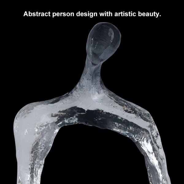 Sculpture de personnes abstraite moderne en résine transparente de 12 pouces, ornement décoratif pour salon artistique