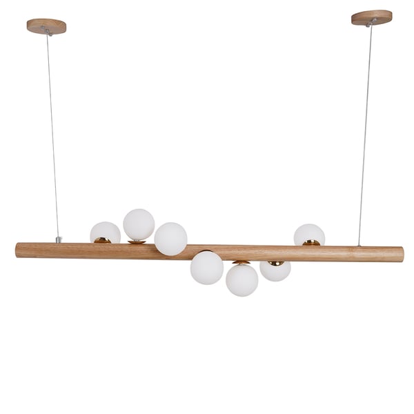 Modern Linear Kitchen Island Pendant Light Glass Globe 7-Light