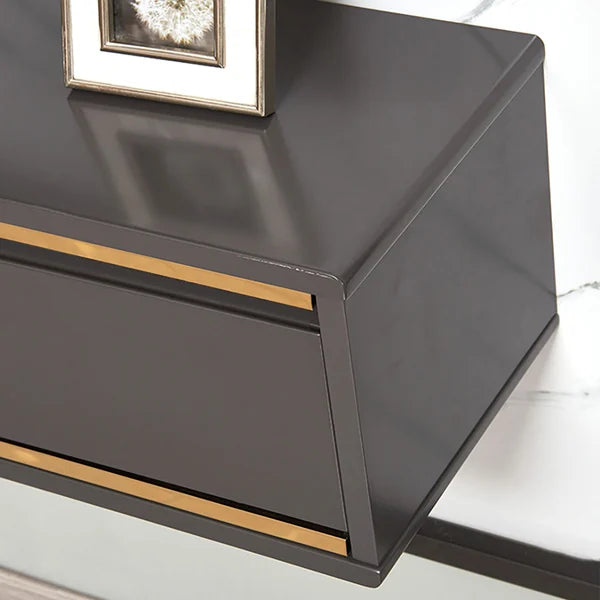 70.9 Inches Gray TV Stand Postmodern Minimalist Floating Media Console with Storage