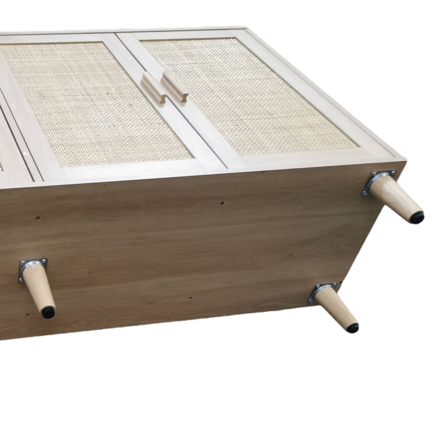 62.20"Elegant and Functional 4-Door Rattan Decorative Storage Cabinet,for Bedroom,Living Room,Office,Easy Assembly