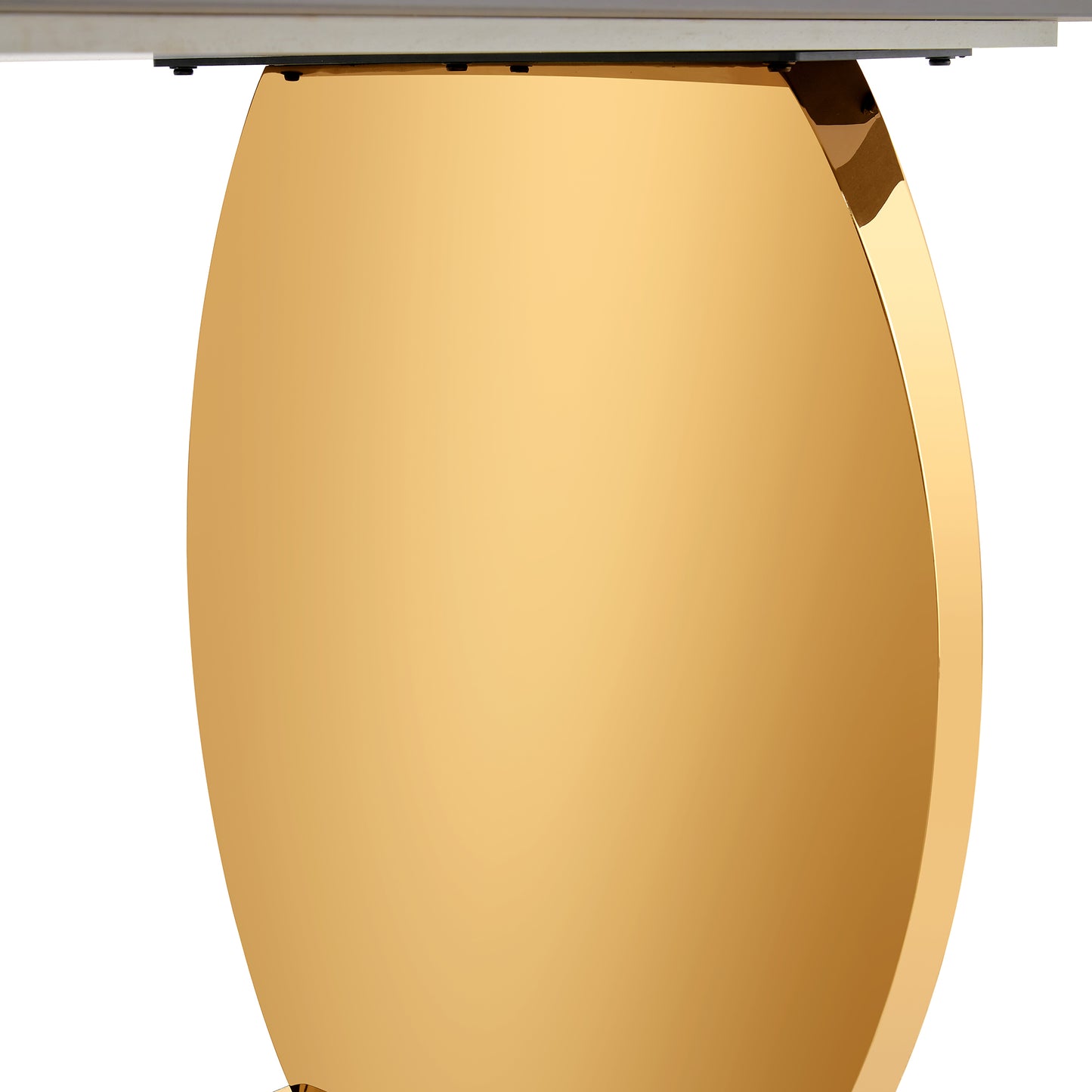 Stylish 63" Rectangular Table with Black Patterned Top and Gold Legs - Perfect for Dining Room and Living Space