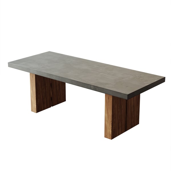  Farmhouse Natural Wooden Dining Table for 8 Person Double Pedestal