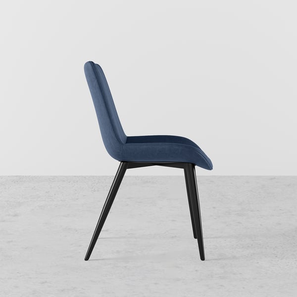 Modern Blue Dining Room Chairs PU Leather Upholstered (Set of 2)