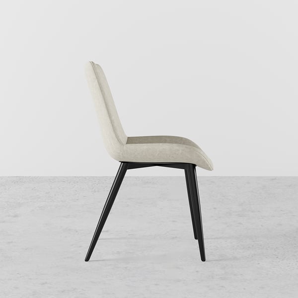 Modern White Dining Room Chairs Upholstered PU Leather (Set of 2)