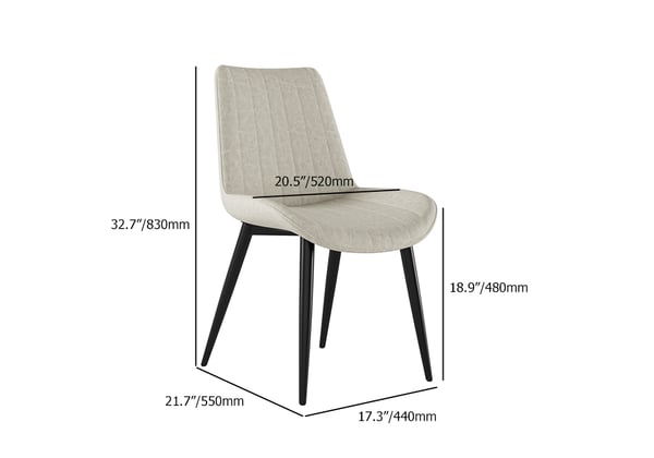 Modern White Dining Room Chairs Upholstered PU Leather (Set of 2)