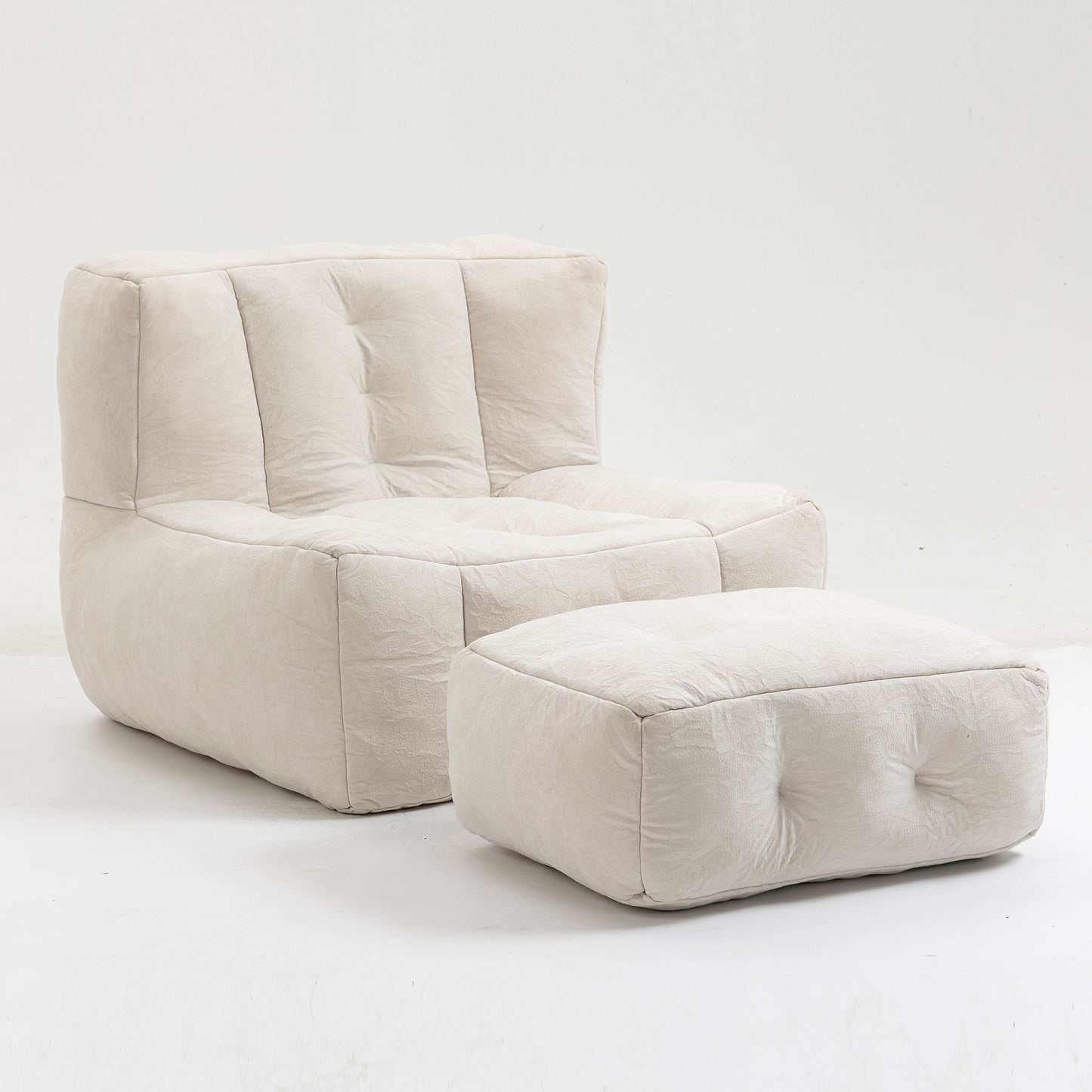 Fauteuil poire moelleux, pouf confortable pour adultes et enfants, fauteuil poire super doux avec mousse à mémoire de forme et pouf, fauteuil poire intérieur moderne pour salon, chambre à coucher, appartement
