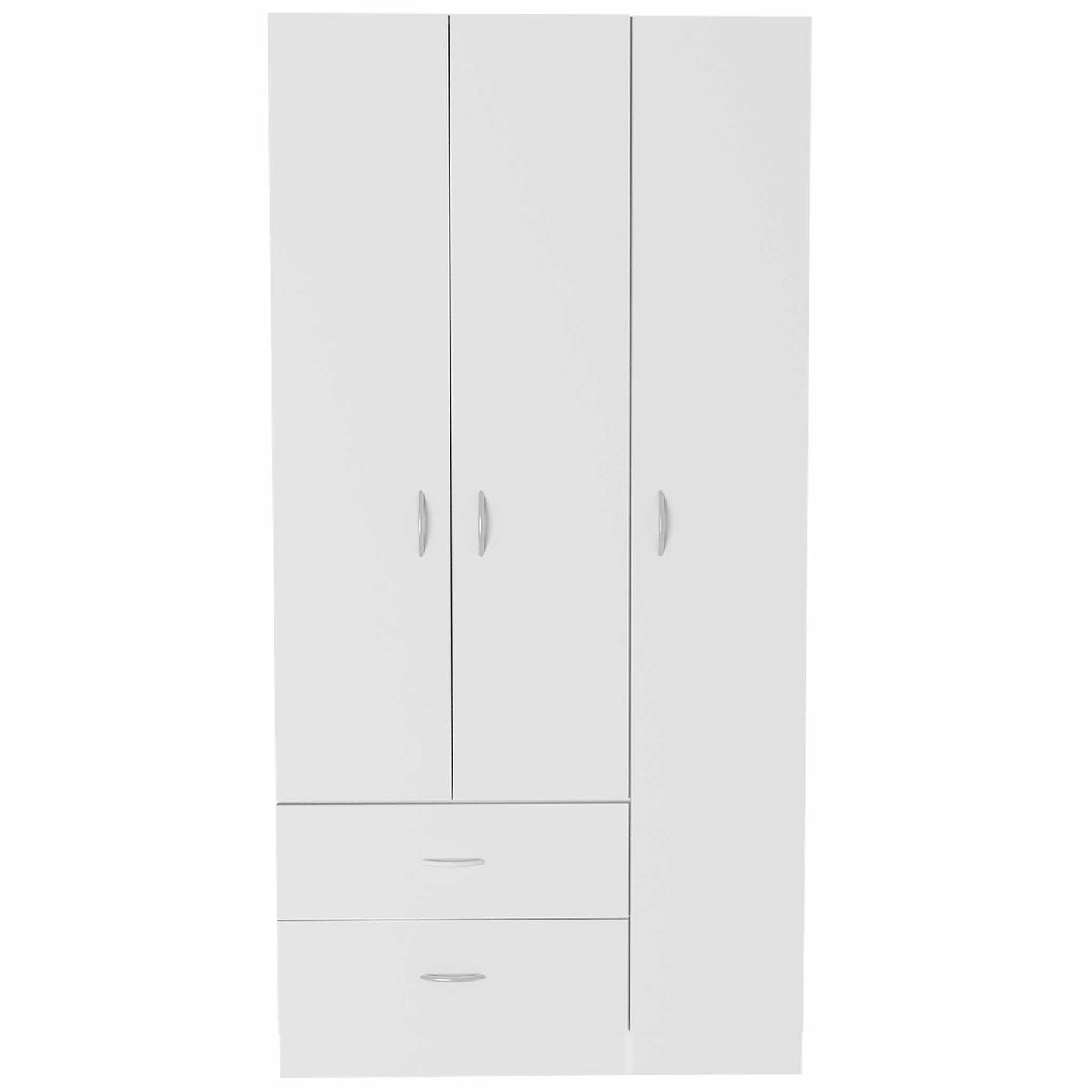 Armoire 2 tiroirs 3 portes Rowaton blanc