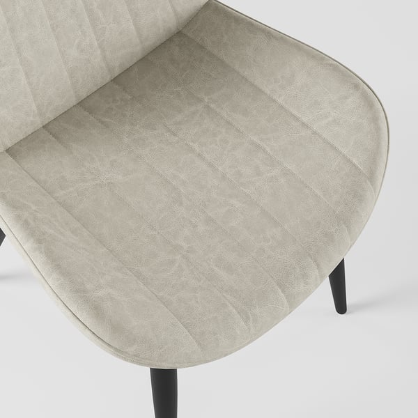 Modern White Dining Room Chairs Upholstered PU Leather (Set of 2)