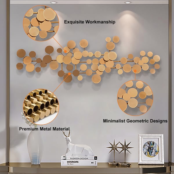 Décoration murale avec figurine géométrique de Style moderne, 1 pièce, décoration murale en fer doré