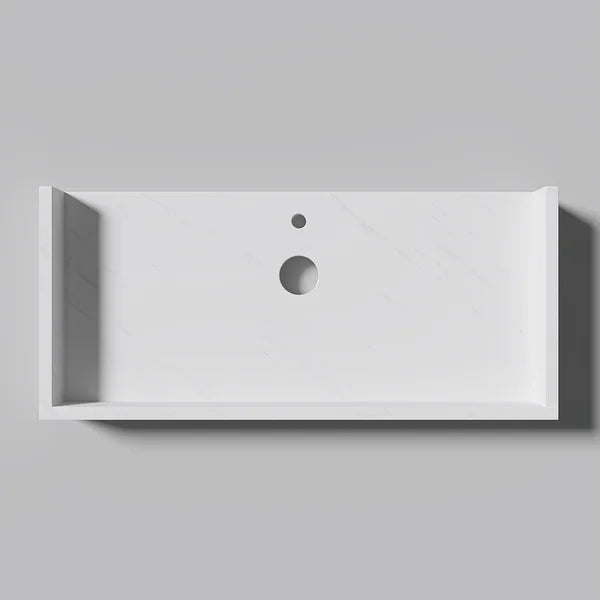 Modern Floating Bathroom Vanity Set With Single Sink White and Walnut