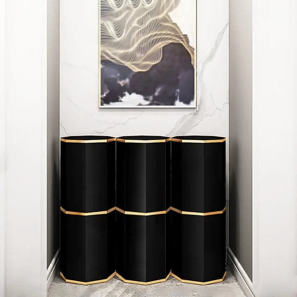 Black Round Swivel Tall And Narrow Shoes Storage Cabinet with 3 Doors 18 Pairs