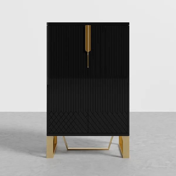 Black Shoe Cabinet Narrow Rectangular Entryway Storage Cabinet 12 Shelves