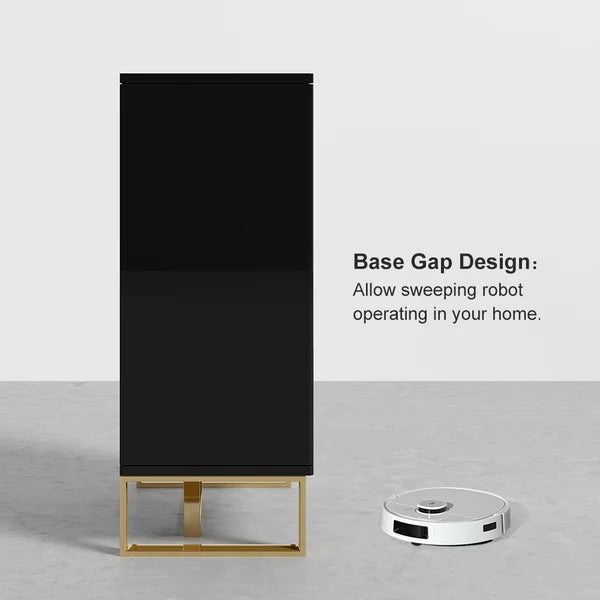 Black Shoe Cabinet Narrow Rectangular Entryway Storage Cabinet 12 Shelves