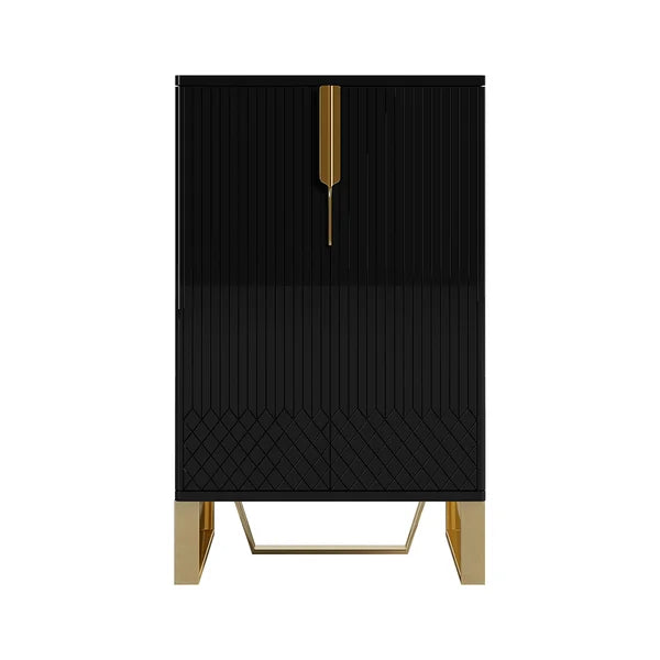 Black Shoe Cabinet Narrow Rectangular Entryway Storage Cabinet 12 Shelves