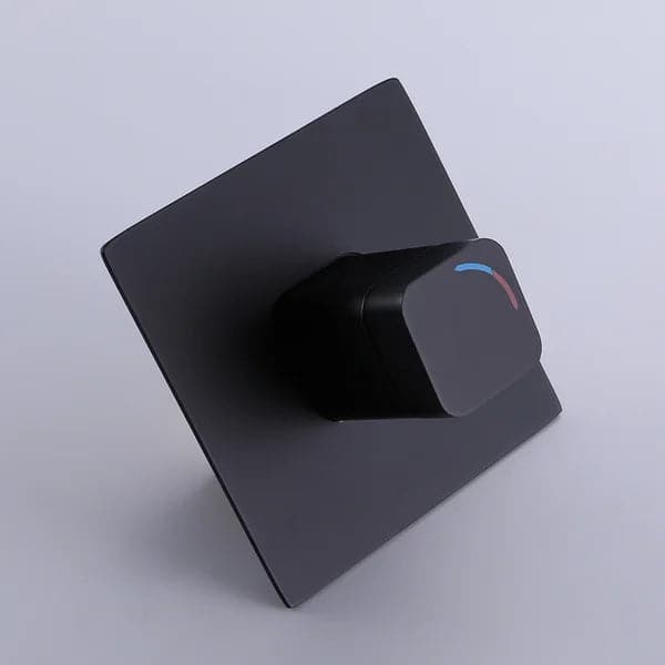 Black Waterfall Wall Mounted Bathroom Sink Faucet Single Knob Solid Brass