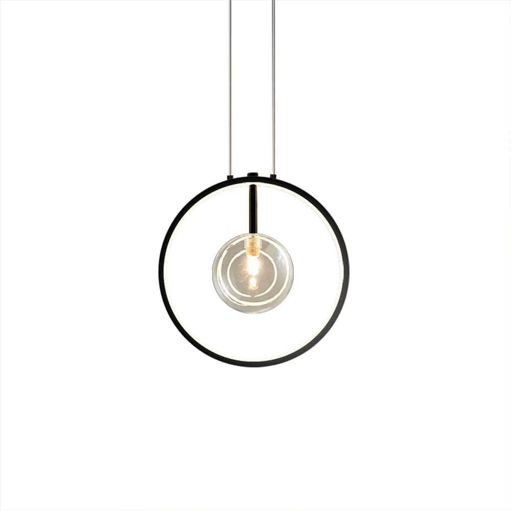 Bubi Black Pendant Light Minimalist Glass Globe LED 1/3/5-Light for Dining Room#1-Light