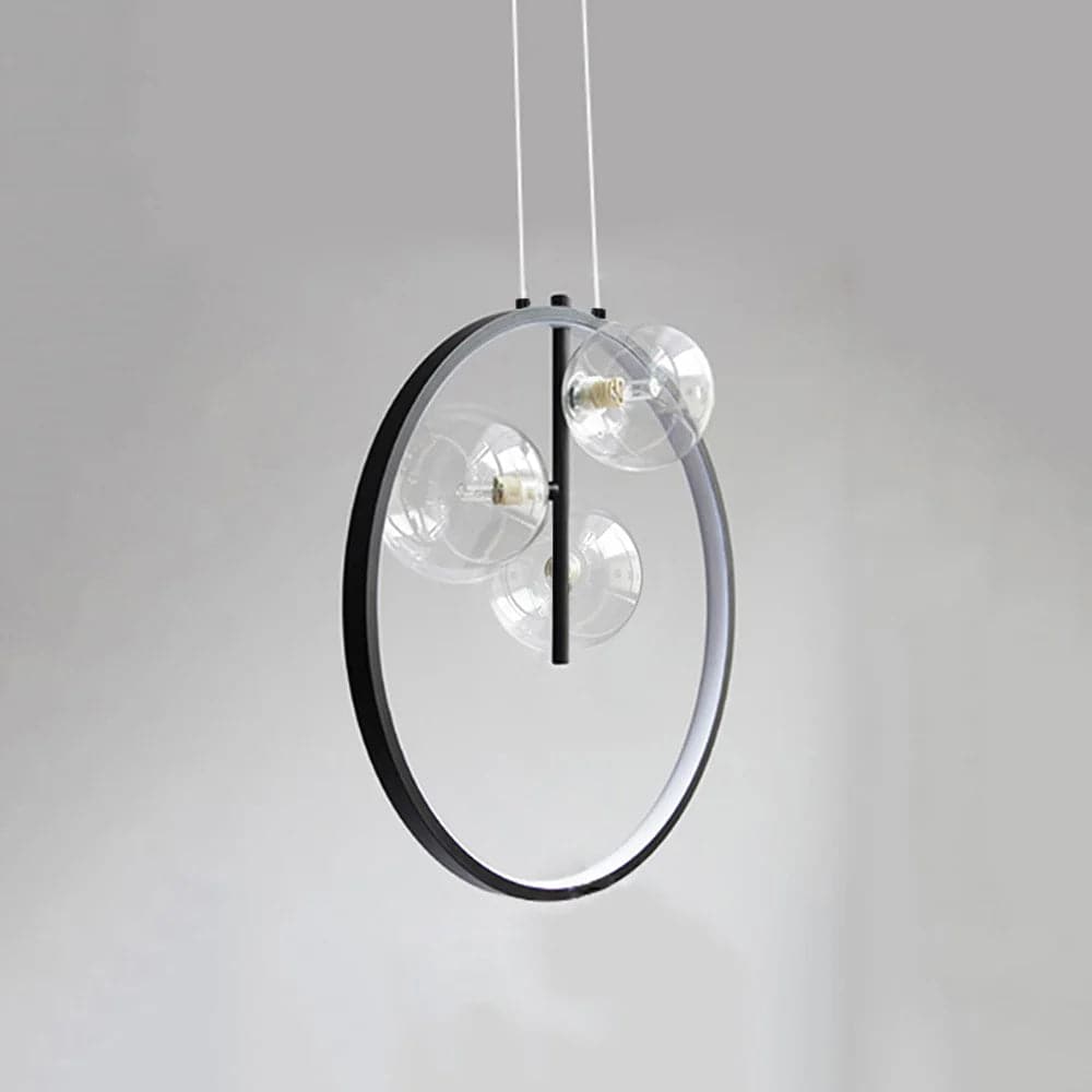 Bubi Black Pendant Light Minimalist Glass Globe LED 1/3/5-Light for Dining Room#3-Light