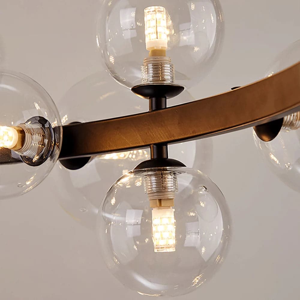 Bubi Modern Black Glass Bubble Chandelier 15/24-Light for Living Room and Dining Room#15-Light