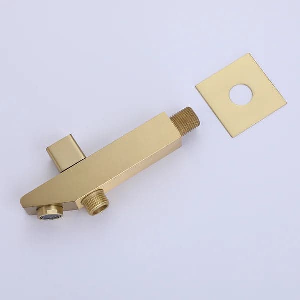 Ceiling-Mounted 16 Inches Shower System in Brushed Gold 4-Function Thermostatic