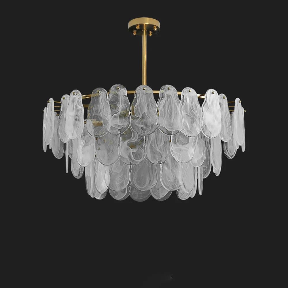 Cloude Modern 6/8-Light Tiered Cloud Glass Chandelier Adjustable Hanging Rod#6-Light