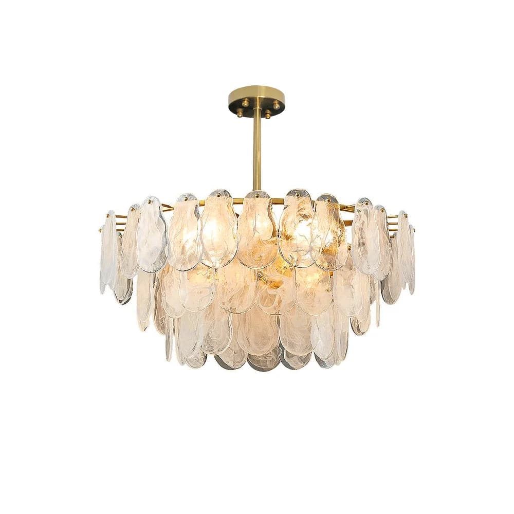 Cloude Modern 6/8-Light Tiered Cloud Glass Chandelier Adjustable Hanging Rod#6-Light