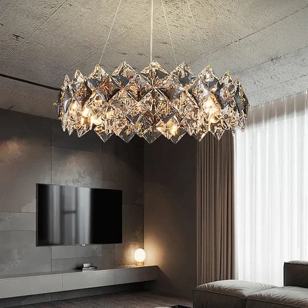Crystal Modern 8-Light Tiered Crystal Chandelier with Adjustable Cables