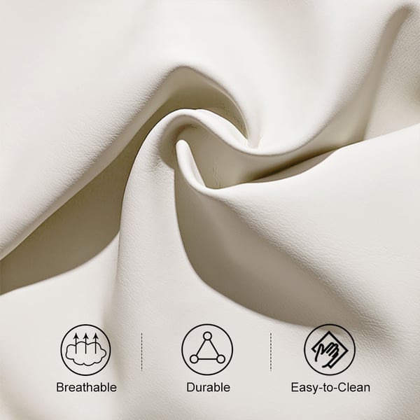 Chaise de salle à manger en cuir PU blanc avec accoudoirs Curvice (ensemble de 2) à dossier incurvé en acier inoxydable