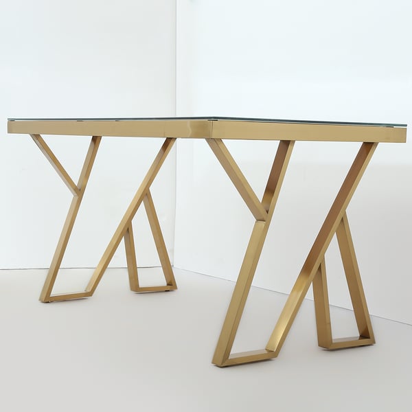 55 Inches Modern White Rectangle Tempered Glass Dining Table