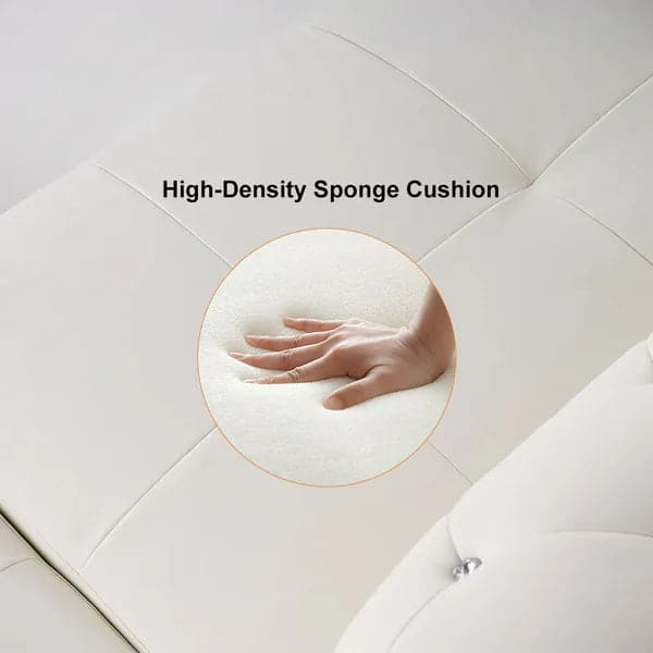 Modern L-Shaped White Corner Sectional Sofa 5-Seater Loveseat with Chaise Pillows