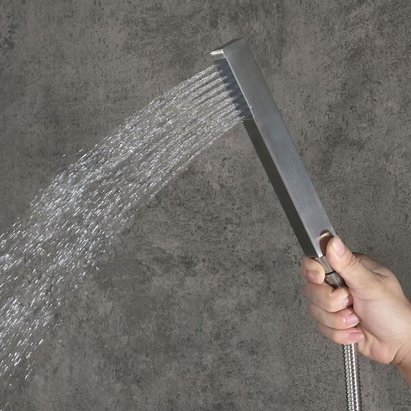 LED Brushed Nickel Shower Set 10" with Hand Shower & Tub Spout Shower Combo Set