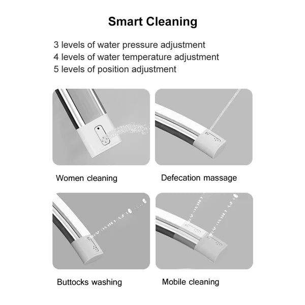 Elongated One-Piece Smart Toilet Floor Mounted Automatic Toilet in Black & Gold Rim