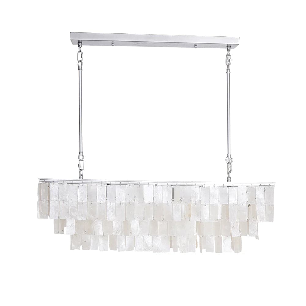 6-Light Coastal Linear Shell Kitchen Island Light Capiz Tiered Pendant, image size:1000x1000
