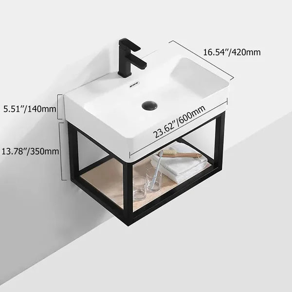 Floating Bathroom Vanity with Top with Sink Modern Single Sink Vanity#B