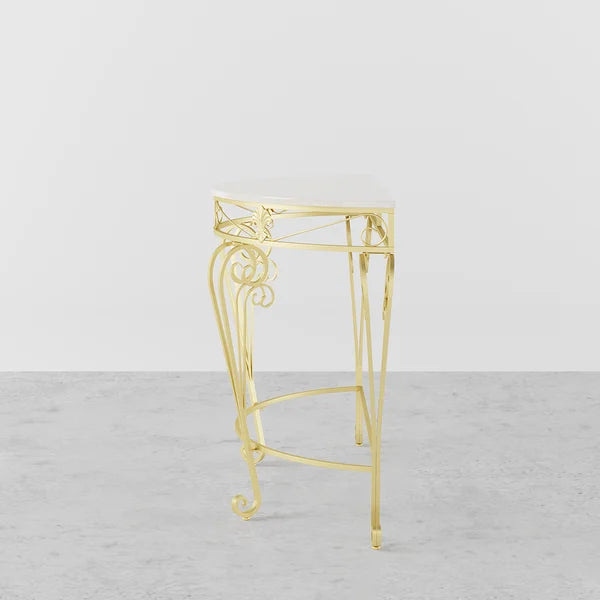 French Country Metal Console Table Classical Gold Frame Entryway Table