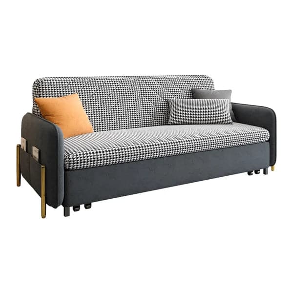 Full Sleeper Sofa Deep Gray Upholstered Convertible Sofa