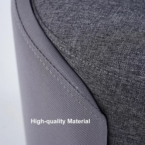 Pouf ottoman rond élégant en coton et lin rembourré gris
