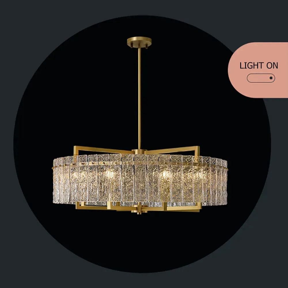 Jewell Modern Brass Drum Chandelier 6/8-Light with Adjustable Hanging Rod#6-Light