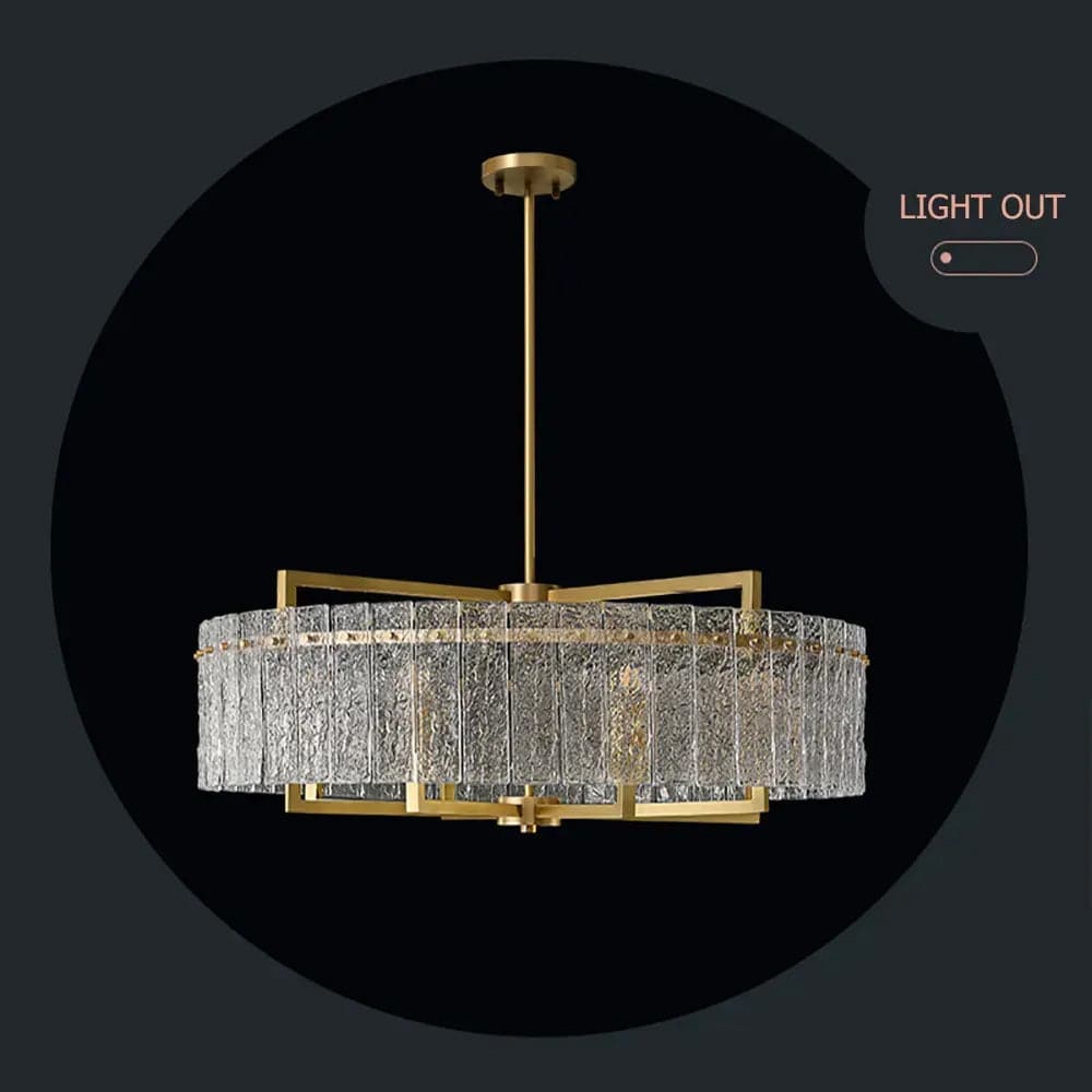 Jewell Modern Brass Drum Chandelier 6/8-Light with Adjustable Hanging Rod#6-Light