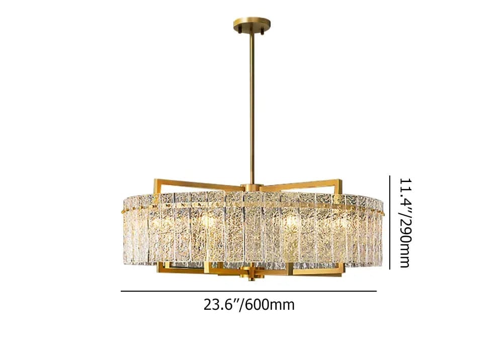 Jewell Modern Brass Drum Chandelier 6/8-Light with Adjustable Hanging Rod#6-Light