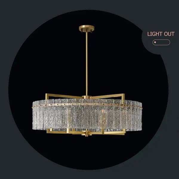 Jewell Modern Brass Drum Chandelier 6/8-Light with Adjustable Hanging Rod#8-Light