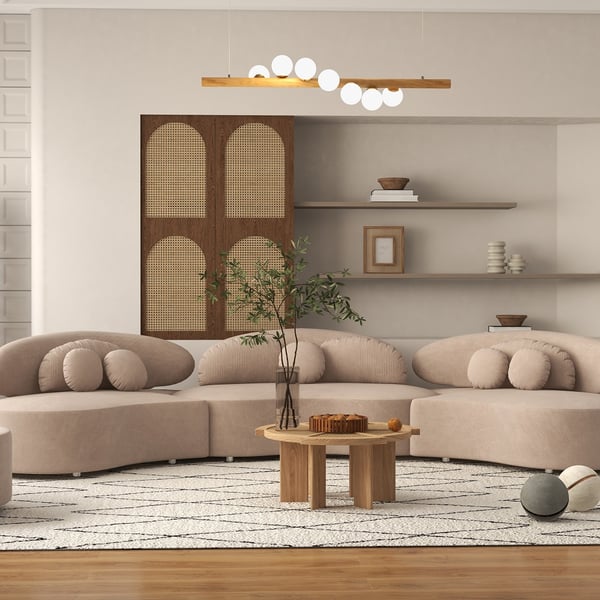 Modern Linear Kitchen Island Pendant Light Glass Globe 7-Light