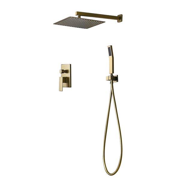 Modern 12" Wall Mounted Shower System with Handheld Shower Pressure Balance Valve