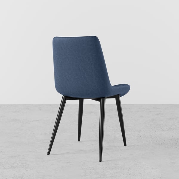 Modern Blue Dining Room Chairs PU Leather Upholstered (Set of 2)