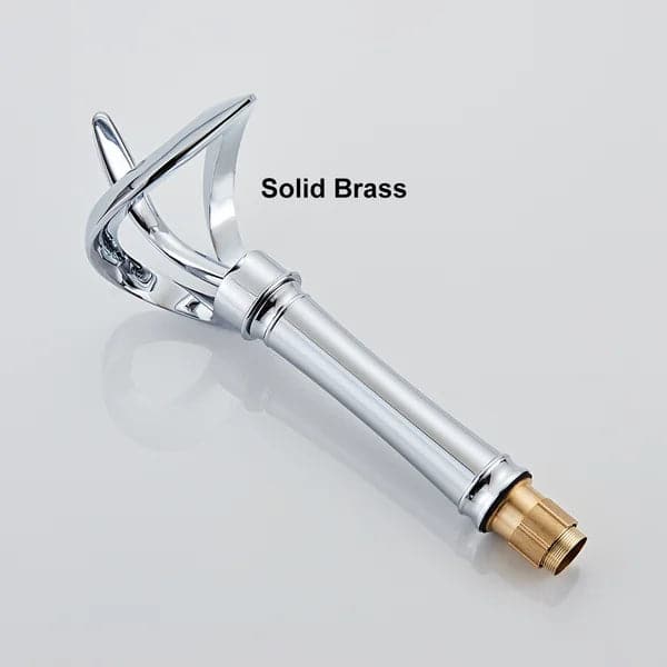 Modern Elegant Waterfall Bathroom Vessel Sink Faucet Single Handle Solid Brass in Chrome
