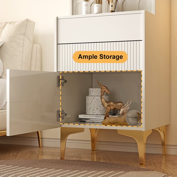 Modern Mini White Makeup Vanity Set Dressing Table with Mirror & Stool