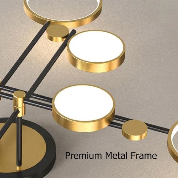 Modern Semi Flush Mount Lighting Gold Ceiling 8 Light Fixture LED Ring