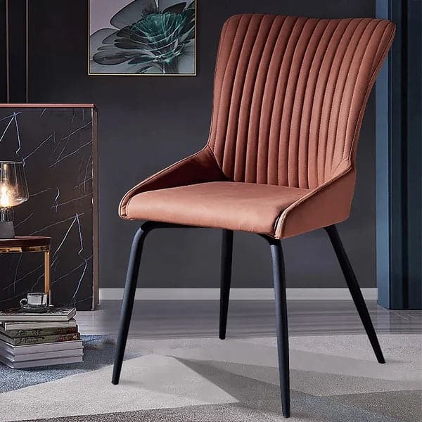 Modern Upholstered Dining Chair Dining Room Chair (Set of 2) in Gray/Orange#Orange