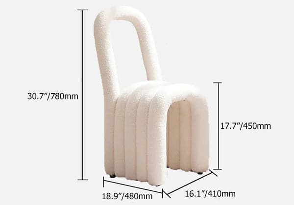  Modern White Teddy Velvet Dining Room Chair Side Chair (Set of 2)