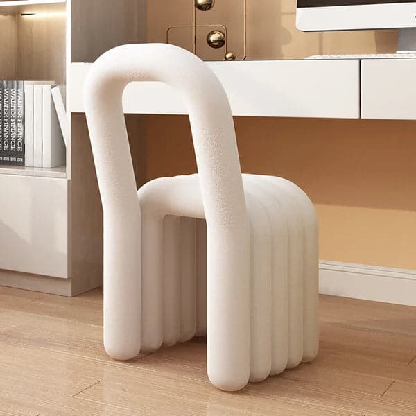  Modern White Teddy Velvet Dining Room Chair Side Chair (Set of 2)
